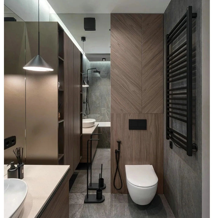 Italian Design Nano Stone Countertop Bathroom Storage Cabinet with Mirror (6)